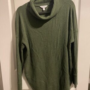 Time and Tru Olive Green Cowl Neck Sweater